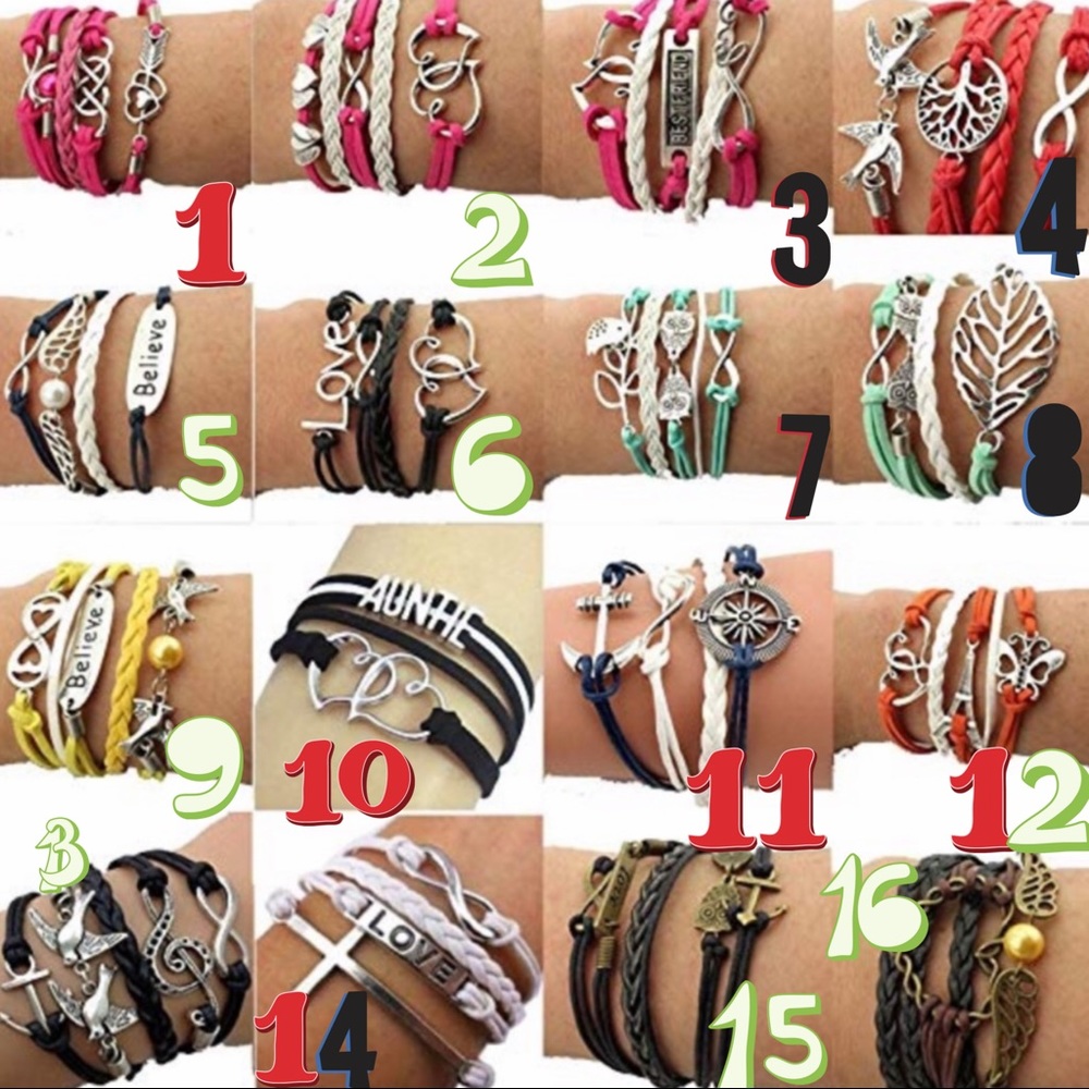 Leather Wrap Charm Bracelet variety - Picture 6 of 7